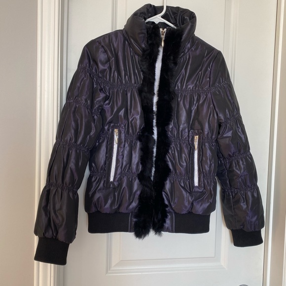Duzzling purple black winter jacket - Picture 2 of 4